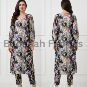 korean fabric paradise silk 5d print – 2 piece suit