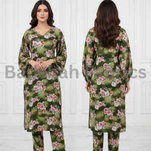 korean fabric paradise silk 5d print – 2 piece suit