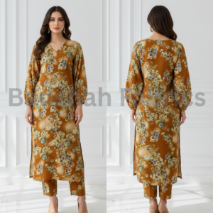 korean fabric paradise silk 5d print – 2 piece suit