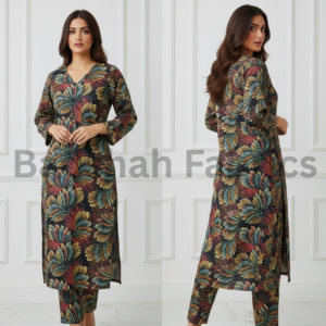 korean fabric paradise silk 5d print – 2 piece suit