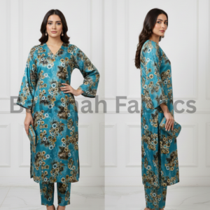 korean fabric paradise silk 5d print – 2 piece suit