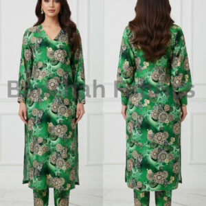 korean fabric paradise silk 5d print – 2 piece suit