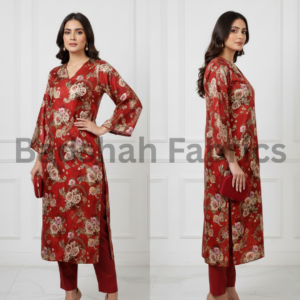 korean fabric paradise silk 5d print – 2 piece suit