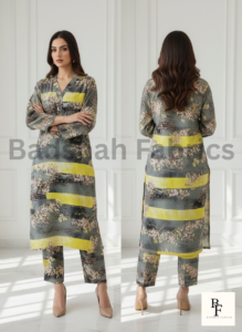 korean fabric paradise silk 5d print 2 piece suit