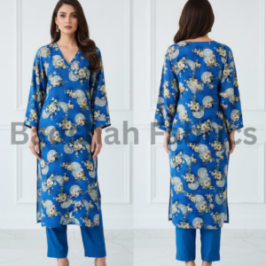 korean fabric paradise silk 5d print – 2 piece suit