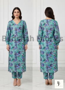 korean fabric paradise silk 5d print – 2 piece suit