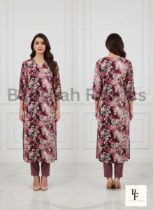 korean fabric paradise silk 5d print – 2 piece suite