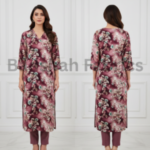 korean fabric paradise silk 5d print – 2 piece suite