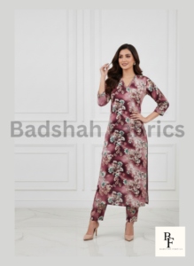 korean fabric paradise silk 5d print – 2 piece suite