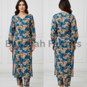 korean fabric paradise silk 5d print – 2 piece suite