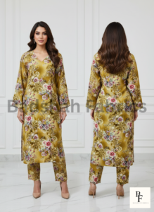 korean fabric paradise silk 5d print – 2 piece suit